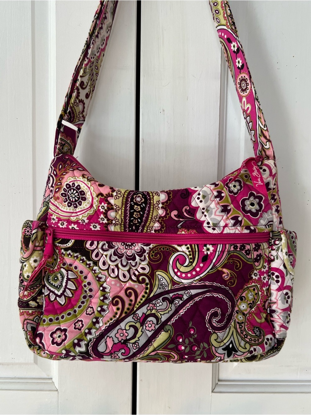 Vera Bradley Frannie Crossbody Bag Quilted Vibrant Paisley Cotton
